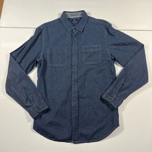 Roark Revival Button Shirt Cotton Blue Outdoor Casual Long Sleeve Mens M